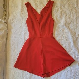 Red Romper with Criss Cross Straps